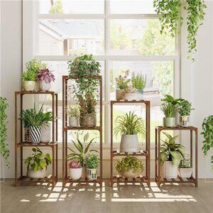 4Sets of Package Plant Stands Indoor Combo PlantShelves Outdoor Wooden PlantRack